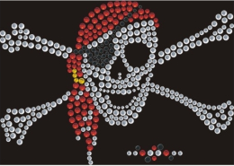 Strass Bügelbild Totenkopf Pirat Piratenkopf 120331