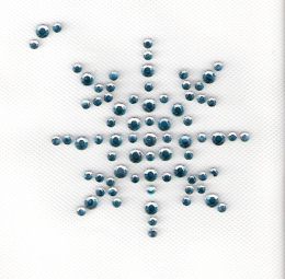 Strass Bügelbild Schneeflocke Light Aqua ca. 4,3 cm 080916-18sd
