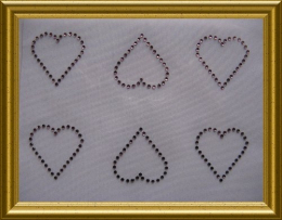 Hotfix Strass Bilder 6 kleine Herzen Farbwahl 101102