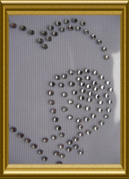 Hotfix Strass Bügelbild 2 Herzen mit Rose 101030 Crystal