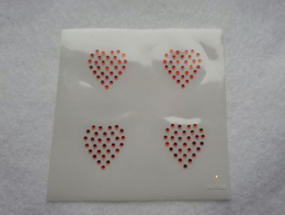 Hotfix Strass Bügelbild Applikation Motiv 4 Mini Herzen gefüllt 101017