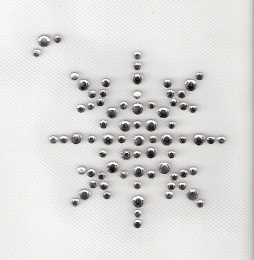 Strass Bügelbild Schneeflocke Kristallklar ca. 4,3 cm 080916-18sd