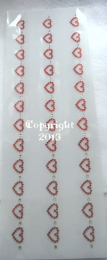 Strass Bügelbild Herz - Kette Borte Rot-Crystal 130119