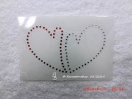 Bügelmotiv Strass Doppel Herzen Herz Hochzeit Braut 100106-02dc