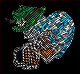 Hotfix Bügelbild Oktoberfest Bayern Wies`n Krug Hut Herz