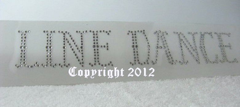 Strass Bügelbild Line Dance Schriftzug 110902 – Western Country 20 x 3,5 cm