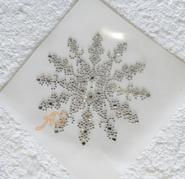 XL Schneeflocke Hotfix Strasssteine Bügelbild Applikation Eis Flocke Stern Crystal 130521-10sa[1]