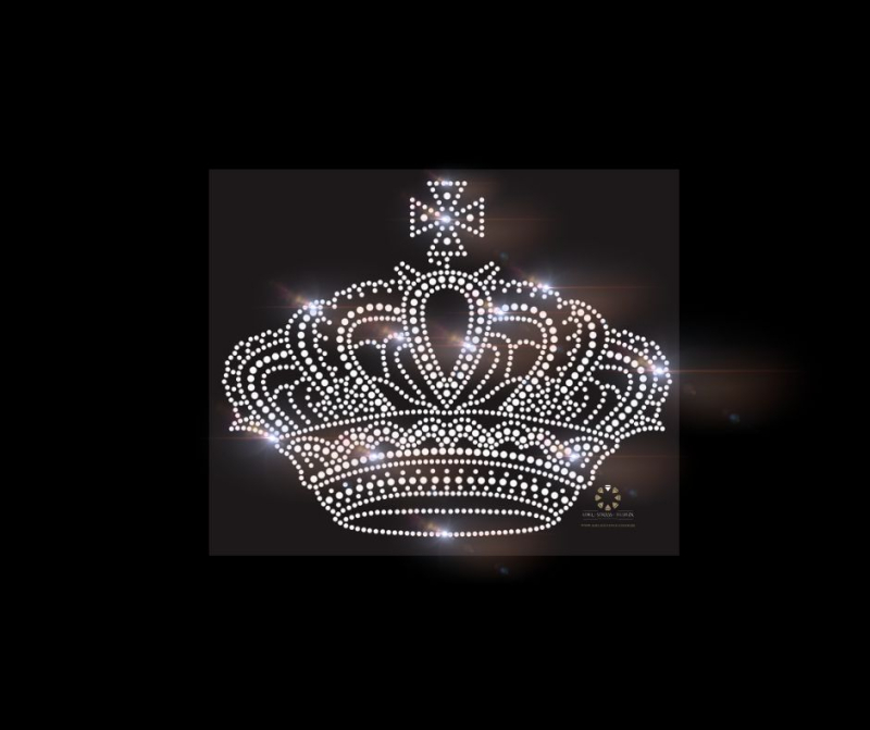 Hotfix Bügelbild riesige traumhafte Strass Krone 090618