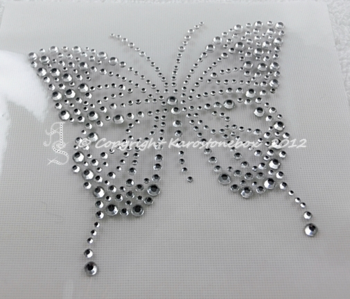 Strass Bügelbild Schmetterling Butterfly – Hotfix Applikation zum Aufbügeln in Crystal oder Farbwahl