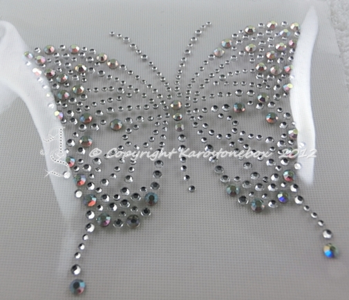Strass Bügelbild Schmetterling Butterfly – Hotfix Applikation zum Aufbügeln in Crystal oder Farbwahl