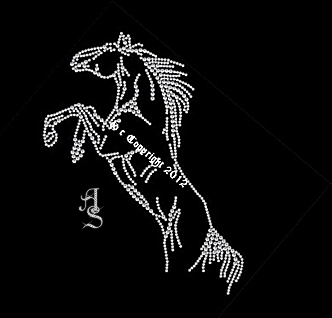 Strass Mustang Wildpferd – Hotfix Bügelbild 120824
