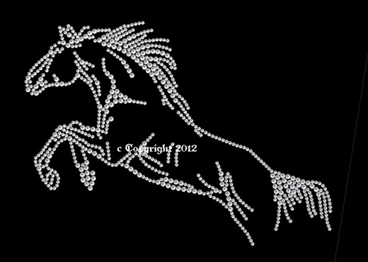 Strass Mustang Wildpferd – Hotfix Bügelbild 120824