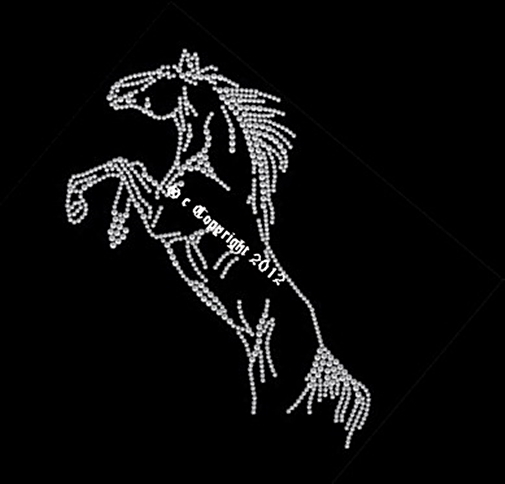 Strass Mustang Wildpferd – Hotfix Bügelbild 120824