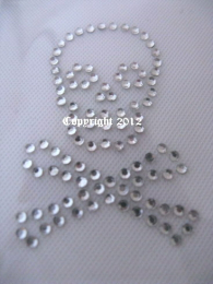 Strass Bügelbild kleiner Totenkopf Skull 111010 – Mini Applikation 4,5 x 3 cm