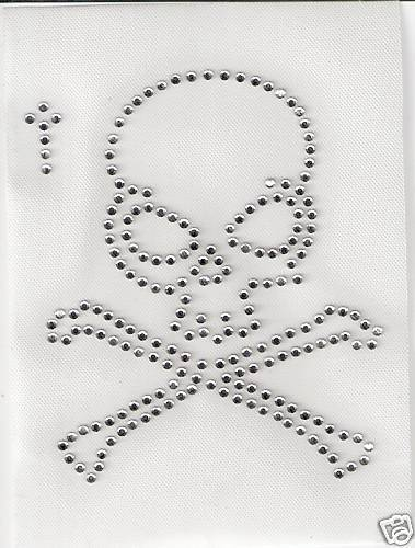 Strass Bügelbild kleiner Totenkopf Skull 130717 – Applikation 10 x 8 cm
