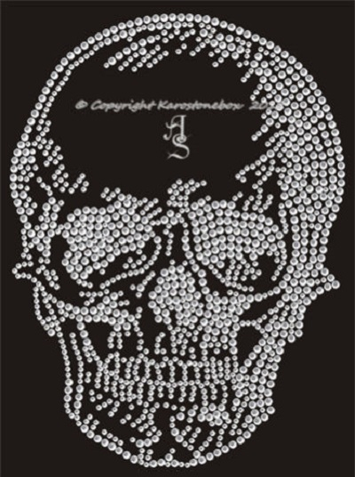 Strass Bügelbild großer Totenkopf Skull 120406 – Applikation 20 x 15 cm
