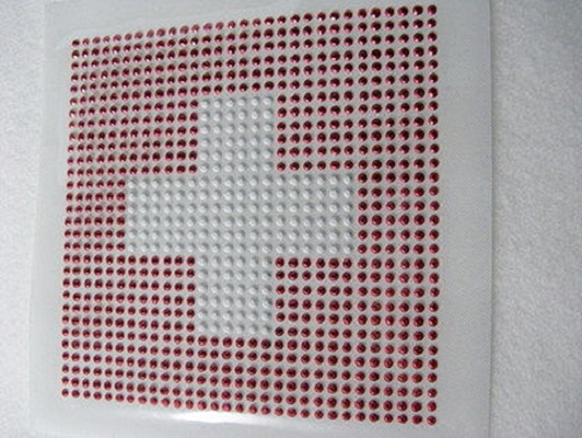 Bügelbild Schweiz Fahne groß 120215 – Fan Motiv ca. 12 cm
