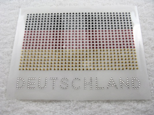 Strass Bügelbild Deutschland Fahne BDR EM 120614 – Studs & Strass 15 x 11 cm