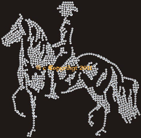 Strass Pferd Reiter Andalusier – Bügelmotiv & Applikation