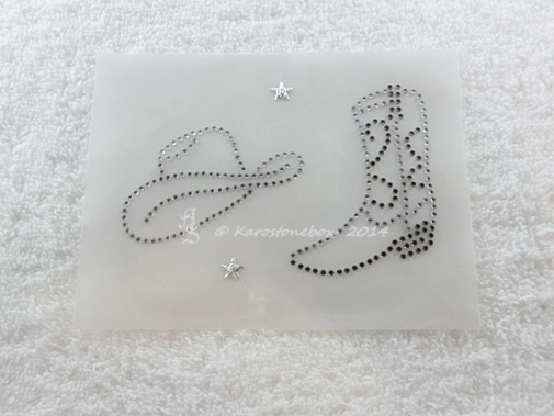 Strass Cowboyhut & Boots – Bügelmotiv Western Applikation