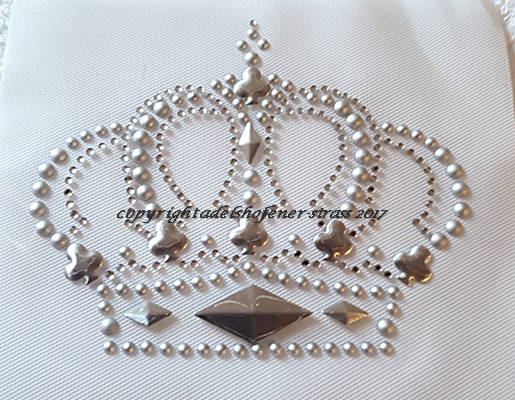 Hotfix Strass Bügelbild Krone zur Farbwahl Crystal, Rot oder Cobaltblau 130905