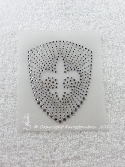 Hotfix Strass Glas Bügelbild Lilie Wappen klein 150116