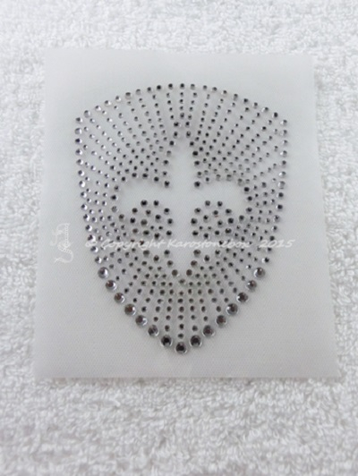Hotfix Strass Glas Bügelbild Lilie Wappen klein 150116