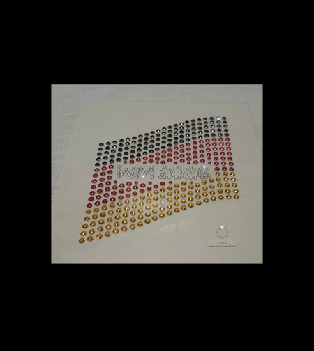 Deutschland Flagge MW 2026 aus Metallstuds und Strass – Bügelmotiv 260326