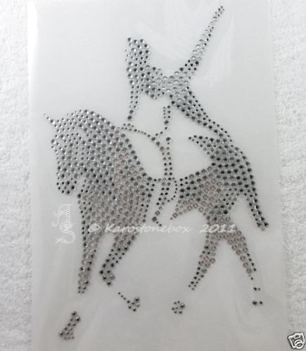 Hotfix Strass Bügelbild Pferd Voltigieren Crystal 120624 Applikation Strassmotiv Reitsport