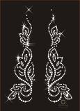 Ranken Strass Ornament Bügelbild Applikation Strasssteine Motiv Hotfix 180707