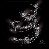 XXL Strass Bügelbild Kreisel Wirbel Hotfix Applikation Sternenhimmel 231130