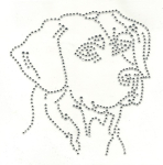 Labrador Hund Kopf Labby Strass Bügelbild Hotfix Applikation 121119