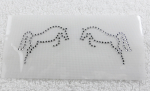Strass Bügelbild Springpferde 2er Set Crystal 101103 Hotfix Applikation Strassmotiv Pferd