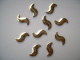 100 Metall Formen Welle 4x8 mm Gold