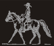 Bügelmotive Strass Pferd Western Cowboy 110905