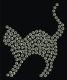 Strass Motiv Bügelbild Kleines Strass Katze Kätzchen Black Diamond 170420
