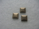 100 Hotfix Bügelnieten Metall Nailheads Quadrat Braun matt 7x7 mm
