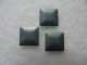 100 Hotfix Bügelnieten Metall Nailheads Quadrat Grau matt 7x7 mm