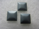 100 Hotfix Bügelnieten Metall Nailheads Quadrat Grau matt 7x7 mm