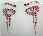 Hotfix Bügelbild Applikation Augen mit Tusche Studs 110127 ca. 20 x 18 cm