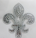 Hotfix Strass Bügelbild französische Lilie – edle Applikation Fleur-de-Lis