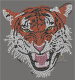 Hotfix XXL Strass Bügelbild Applikation strassmotiv fauchender Tiger 130422-11sc
