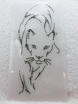Hotfix Strass Bügelbild Panther Crystal oder Schwarz 23,3 × 10,6 cm