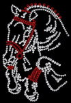Strass Bügelbild Springpferd Satteldecke Halfter Farbwahl 120803 Hotfix Applikation