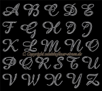 Buchstabe A 120503 Initialen Nr. 2 Strass Bügelbild Crystal