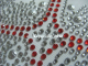 Hotfix Bügelbild Strass edles Kreuz Crystal-Rot-Silber 121013