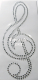 Strass Bügelbild großer Notenschlüssel Strass Crystal 111026