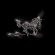 Hotfix Strass Bügelbild Pferd Pferdchen Galopp Applikation Strassbild 150420