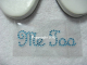 Aufkleber Strass Sticker Braut Schuhe blau Me Too