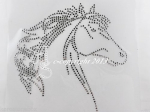 Bügelbild hübscher Strass Pferdekopf 130617